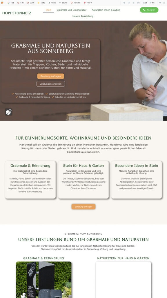 Die neue Website von Steinmetz Hopf ist online
