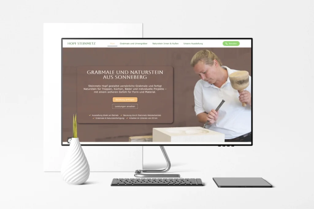 Webdesign für Steinmetzbetrieb Hopf in Sonneberg