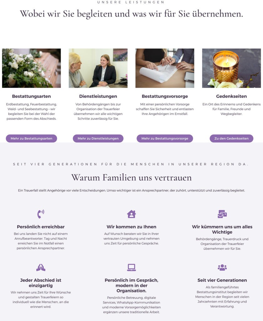 Der Website Relaunch von Bunzel Bestattungen ist live.